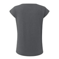 Bazyrey ženska bluza Ženska modna ljetna V-izrez Majica s kratkim rukavima s kratkim rukavima Torp Grey