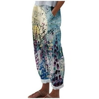 Umitay ženska ljetna modna tiska Lagani džep casual pantalone hlače
