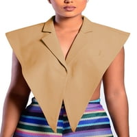 Ženska modna rukavica otvorena prednja koža na prsluk kožnica, obrezana blejzaljka kravata prednje vrhove
