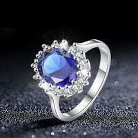 Ružičasti prsten Plavi Gem Ring Ženski prsten Popularni izvrsni prsten jednostavan modni nakit zvona