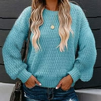 Zimski pad džempera za žene ženske turtleneck dugi lutka rukav preveliki pleteni pulover
