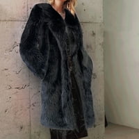 Ženska umjetna vuna dugačak kaput dugačak kaput topla jakna dugačak rukav karoserija krznena odjeća
