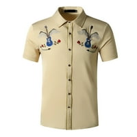 Muški novi ljetni stil modni izvezeni bluza s kratkim rukavima na prodaju
