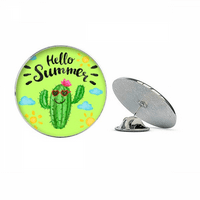 Pozdrav ljetni kaktus Art Deco modni okrugli metalni kašični pin Brooch