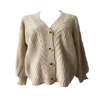 Cindysus labav dugi rukav džemper za žene za žene mekana odjeća Čvrsta boja debeli pasusni džemperi
