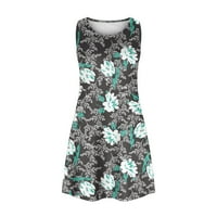 Mikilon na prodaji Ljetne haljine za žene plaža cvjetna masirt sundress casual džepovi Boho tenk haljina