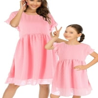 Niveer dame tuničke čipke kratke mini haljine Žene Plain sandress majica Summer Rucfle Ruched majica