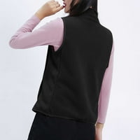 Hoksml modna jakna za žene, čišćenje ženskog postolja ogrlica modna casual čista džepa u boji plišani