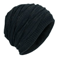 Beqeuewll Solid Beanie za muškarce Pleteni šešir Zimska elastična kružna kapa