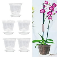 Posude plastične orhidejne posude sa rupama i tanjurzotanim paketom