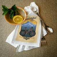 Dekorativni čaj ručnik, pregača Pagosa Springs, Kolorado, život je prekrasna vožnja, brdski bicikl,