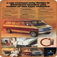 Metalni znak - Dodge Vans - Vintage Rusty Look