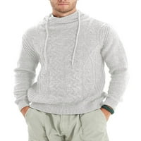 GLONME Pulover pulone boje Muški labavi salon Jumper vrhovi ugodni džemper za crtanje bijeli XXL