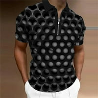 Fragarn Muška košulja za ovratnike Golf košulja optički optički 3D Print vanjskih uličnih kratkih rukava