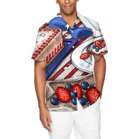 Male T majice za muškarce Muške modne i slobodno vrijeme 3D gumb Digitalni ispis Rever Dan neovisnosti
