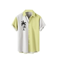 Muški casual havajske košulje s kratkim rukavima niz majice na plaži tropske ljetne majice na klirensu
