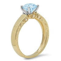 1.06ct okrugli rez plavi simulirani dijamant 18k žuti bijeli zlatni godišnjica za angažman prsten veličine