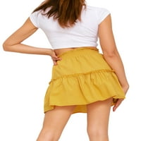 Luethbiez SDD žene slatka ruffle suknja visoka struka Swing suknja Boho Beach mini suknja
