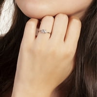 Sole du Soleil SDS10826R Lupine kolekcija Žene 18K bijeli pozlaćeni GEO modni prsten - veličina 7