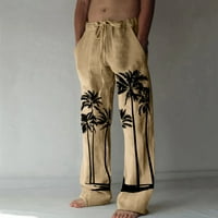 Muške hlače Moda Ležerna vježba Jogging Trčanje Mali ispis Pamuk Ispiši posteljina džepa čipkaste pantalone Velike veličine hlače