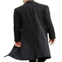 Prednji rublje Muška odjeća Dugi rukav Jakna LEAL vrat Kaput Muški zimski topli kaputi Crni XL