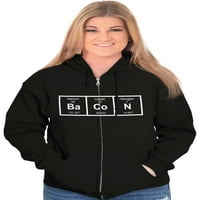 Ba Co N Bacon Food Science Nerd geeky zip up hoodie muške ženske brine o ženama M