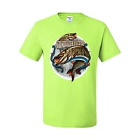 Slatkovodna grafička majica za muškarce, sigurnosna zelena, srednja