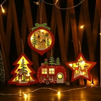LED božićna zvijezda zvona božićno oblikovanje božićnog stabla ukras božićni drveni privjesak za odmor