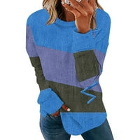 Pulover s dugim rukavima za žene za žene jeseni zimski trendy tiskani dukseri labavi ugrađene majice