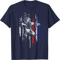 Bejzbol američka zastava Patriotski hvatač 4. srpnja Poklon majica
