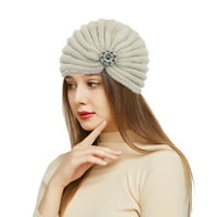 Ženska ormarića za okrugle perle Kapu vuneni šešir pletena kapu bohemijska kapa za pljuska zastoj za