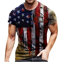 Muška američka američka zastava T-majice 4. jula Dan neovisnosti Košulje kratkih rukava Teretana mišića