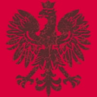 Poljski orao Black Harfton Juniors Red Graphic Tee - Dizajn ljudi M