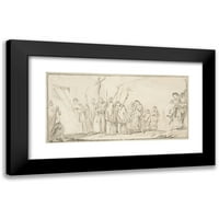 Giovanni Battista Tiepolo Crna modernog uokvirenog muzeja Art Print pod nazivom - Povorka monaha i flastelanta