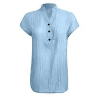 Plus veličine vrhova za žene ženski V-izrez kratki rukav s kratkim rukavima Bluze za ženske majice za