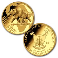 Kamerun 4-novčića zlatni set s slonova