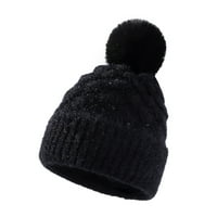 Holloyiver zimske modne dame vunene šešire, čista boja kose i baršunaste vage topli pleteni šešir
