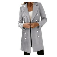 Turilly Wemens Jackets dame čišćenje, ženska umjetna vuna elegantna boja klima tanka jakna s dugim kaputom