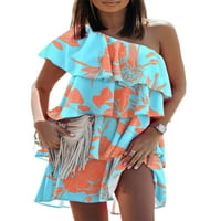 Capreze Dame Off ramena Mini haljina labave rufffle ljeto plaže sandress party kratke haljine cvjetni