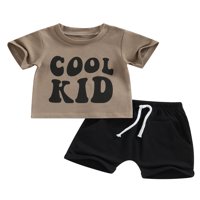 Jaweiwi Toddler Boys Set za odjeću, kratki rukav Okrugli vrat Print Tops Tory Majica Kratke hlače Summer