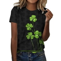 Žene košulje s kratkim majicama St. Patrickov košulja tisak tee Lucky Shamrock grafički kratki rukav