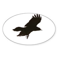 Cafepress - Crow Ovalna naljepnica - Naljepnica