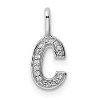 14k bijeli zlatni dijamantski slovo c Početni privjesak ogrlica nakita pokloni za žene -. Grama