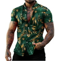 Yuwull muške havajske majice Tropska casual majica s kratkim rukavima s majicama na plaži za muškarce
