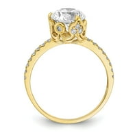 10k žuto zlatni prsten sa kamenjem kubični cirkonijum CZ CLEAR CLEAR, veličina 5