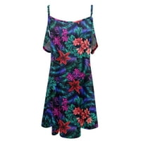 〖Ljetne mini haljine za žene Ljeto Ležerne prilike Off-ramena cvjetni ispis Spaghetti remenske haljine
