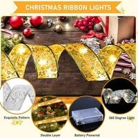 SHLDYBC LED vrpca božićna svjetla, LED vodootporna baterija božićna žica za božićno drvce, zabavni ukras