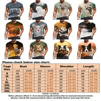 Ljetni vrhovi za muškarce Modne 3D životinjske tiskane majice Grafički tiskani bluza s kratkim rukavima