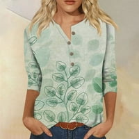 Ženska nova gumba ovratnik modne printene rukave retro tiskani majica Slim Popust Ležerne prilike