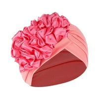 Bejzbol kapa za žene Čvrsta perlica Indija Hat muslimanski ruffle cher het hat beanie wrap kapa lubenica crvena + jedna veličina
